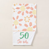 50e anniversaire Orange Funny Aquarelle Floral (Serviette à main)