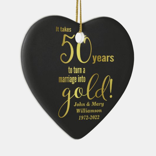 50e anniversaire - Ornement en céramique Mariage d (Droite)