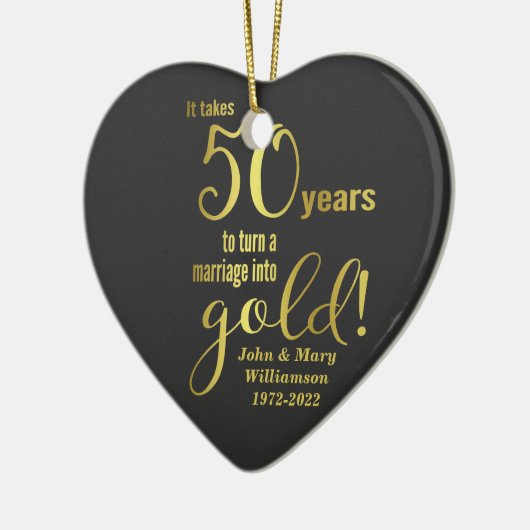 50e anniversaire - Ornement en céramique Mariage d (Gauche)