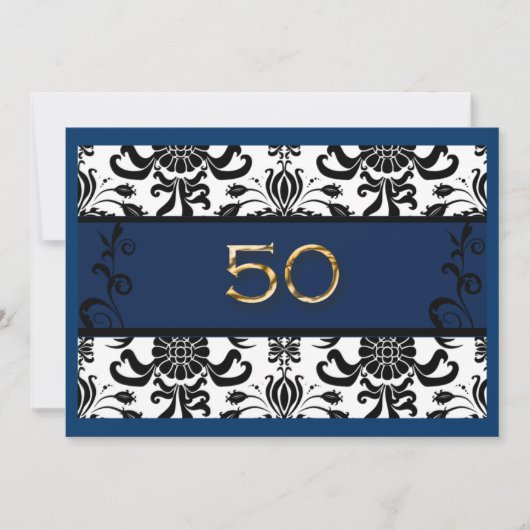 50e Anniversaire, Papier Doré, Invitation (Devant)