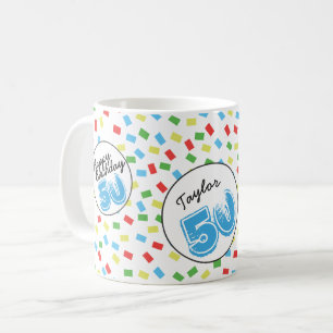 50e anniversaire Personnalisé Festive Colorful Mug