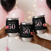 50e anniversaire Personnalisé noir rose
