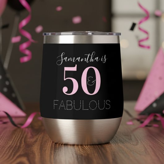 50e anniversaire Personnalisé noir rose
