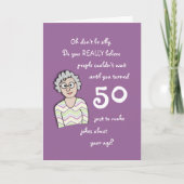 50e anniversaire pour sa carte amusante (Devant)