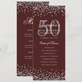 50e Anniversaire Programme Argent Menu Bourgogne (Devant / Derrière)