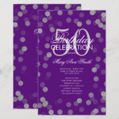 50e Anniversaire Programme Confetti Argent Menu Pu (Devant / Derrière)