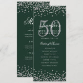 50e Anniversaire Programme Confetti Argent Menu Ve (Devant / Derrière)