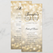 50e Anniversaire Programme Gold Bokeh Menu+Merci (Devant / Derrière)