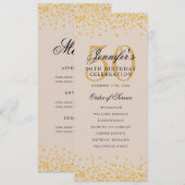 50e Anniversaire Programme Gold Confetti Menu Cham (Devant / Derrière)