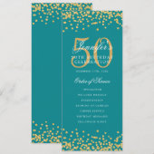 50e Anniversaire Programme Gold Confetti Turquoise (Devant / Derrière)