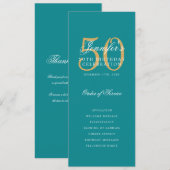 50e Anniversaire Programme Gold Turquoise Merci (Devant / Derrière)
