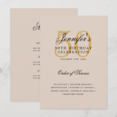 50e Anniversaire Programme Or avec Menu Champagne (Devant / Derrière)