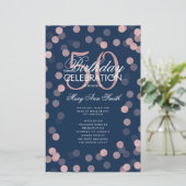 50e anniversaire Programme Rose Gold Confetti Menu (Debout devant)