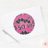 50e anniversaire ROSE et NOIR - Stickers 50 ans (Enveloppe)