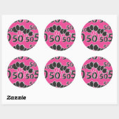 50e anniversaire ROSE et NOIR - Stickers 50 ans (Feuille)