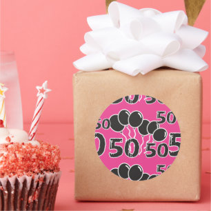 50e anniversaire ROSE et NOIR - Stickers 50 ans