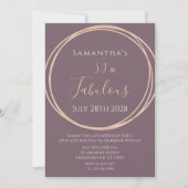 50e anniversaire Rose Gold Invitation d'anniversai (Devant)