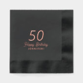 50e anniversaire rose or noir nom personnalisé (Recto)