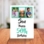 50e anniversaire Son vert moderne photo carte coll<br><div class="desc">Mettez un sourire sur un visage avec ce 3 photo collage 50e anniversaire personnalisées carte pour votre fils. - Cliquez simplement pour personnaliser ce design 🔥 Mes promesses - Ce design est unique et conçu avec vous en tête 🙏 Merci pour soutenir ma petite entreprise - Si vous voulez un...</div>