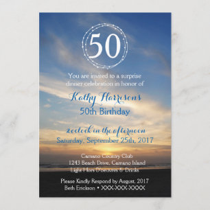 50e anniversaire Sunset Beach Invitation Modèle