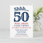 50e Anniversaire Surprise Invitation Homme Marine (Debout devant)