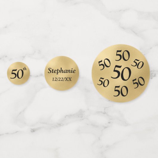 50e anniversaire Table de photos Confetti (Devant)