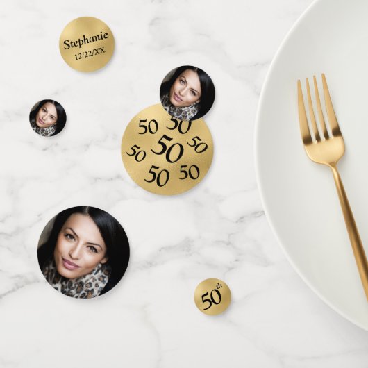 50e anniversaire Table de photos Confetti (Groupe)