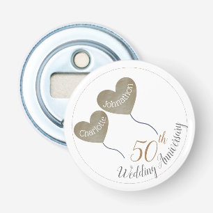 50e ballon voor het Jubileum van de Golden Wedding Button Flesopener