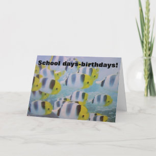 50e BIRDHAY HUMOR VAN SCHOOL OF FISH Kaart
