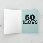 50E BIRTHDAY, 50 BLOWS FUNNY KAARTEN (Binnen)
