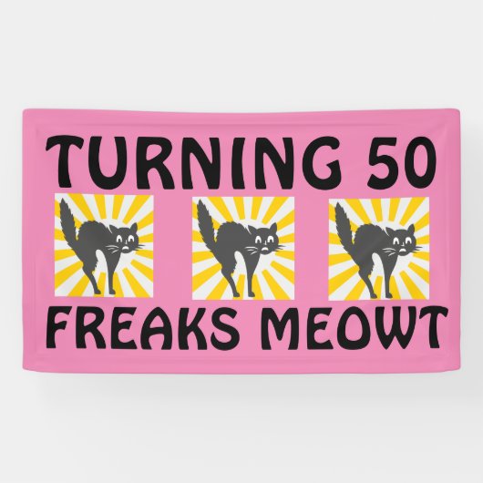 50E BIRTHDAY FUNNY CAT BANNER (Horizontaal)