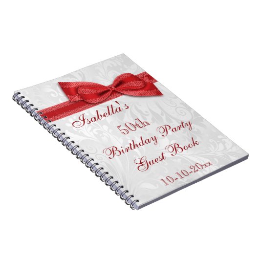50e Birthday Party Damask and Bow Notitieboek
