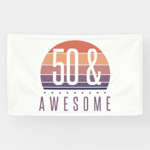 50e Birthday Retro Sunset Spandoek
