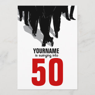 50e 'Birthday Swingers Rat Pack' Kaart