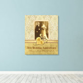 50e bruiloft Jubileum Antiek Damask Gold Canvas Afdruk (Insitu (Houten vloer))