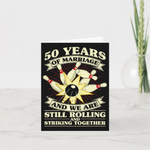 50e bruiloft Jubileum Bowling Getrouwd Vrouw Echtg Kaart