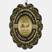 50e bruiloft Jubileum-bruiloft Paard en vervoer Ornament Kaart (Links)