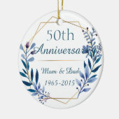 50e bruiloft Jubileum Classic Bloemen Keramisch Ornament (Links)
