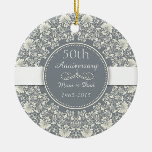50e bruiloft Jubileum Classic met arabesk Keramisch Ornament