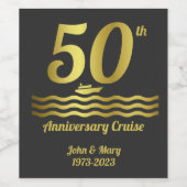 50e bruiloft Jubileum cruise Wijn Etiket (Enkel label)