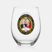 50e bruiloft Jubileum foto namen datum Wijnglas Zonder Voet (Achterkant)