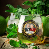 50e bruiloft Jubileum foto namen datum Wijnglas Zonder Voet