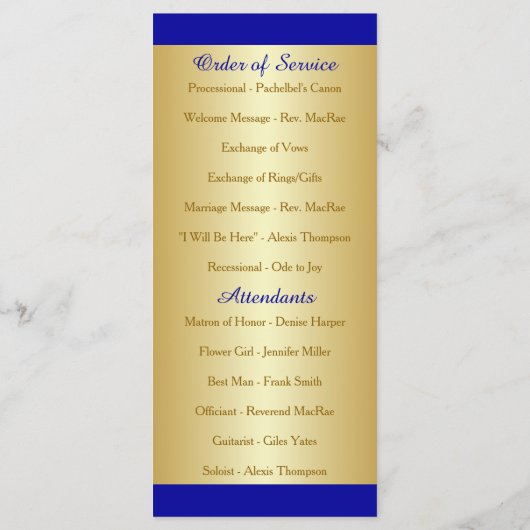 50e bruiloft Jubileum Gelofte Vernieuwing Programm Programma (Achterkant)