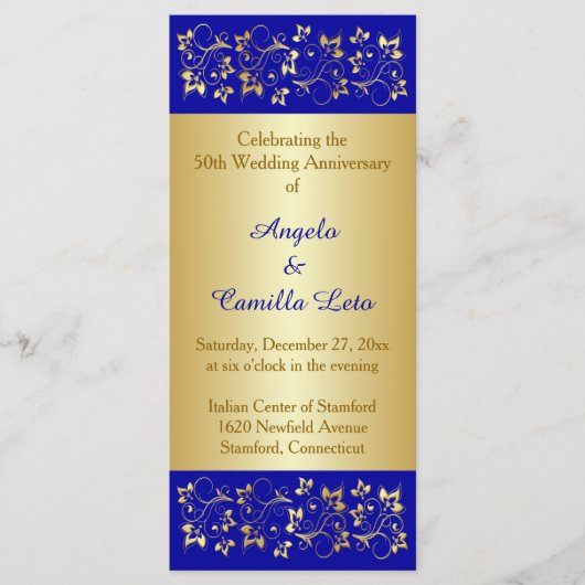 50e bruiloft Jubileum Gelofte Vernieuwing Programm Programma (Voorkant)