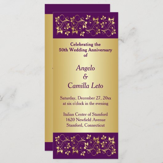 50e bruiloft Jubileum Gelofte Vernieuwing Programm Programma (Voorkant / Achterkant)