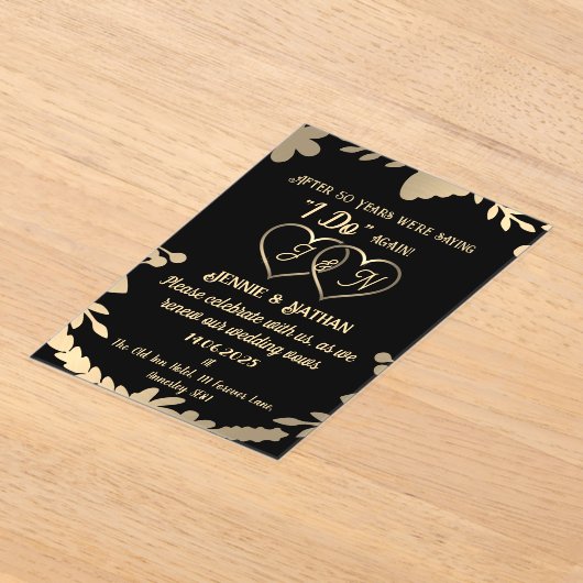 50e bruiloft Jubileum geloften vernieuwing Acryl Uitnodigingen (Laagn)