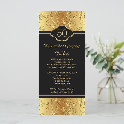 50e bruiloft Jubileum geloften vernieuwingsprogram Programma (Staand voorkant)