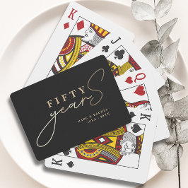 50e bruiloft Jubileum Gold Black Favors Pokerkaarten
