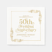 50e bruiloft Jubileum Gold Typografie Servet (Voorkant)
