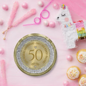 50e bruiloft Jubileum Gold White Diamonds Papieren Bordje (Feest)